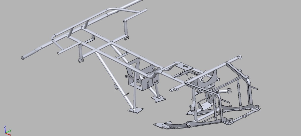 ATV şasisinin CAD modeli